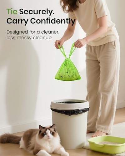 Cat Litter Bags for Poop, Certified Compostable Cat Waste Disposal Bag, Leakproof Durable and Unscented Large to Fit Any Scoop Strengthen Dog Poop Bag- 100 Count - Image 4