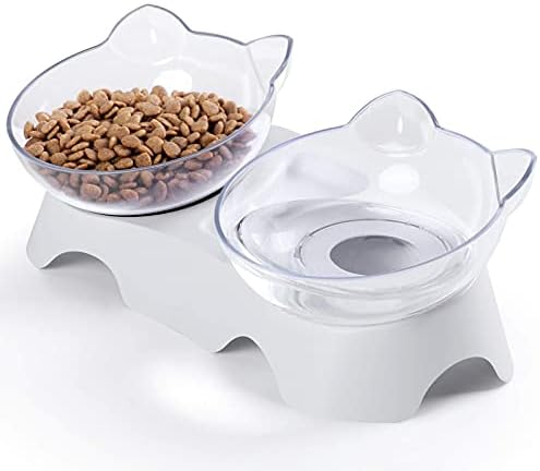 MILIFUN Cat Bowls, Cat Food Bowls Elevated Tilted, Anti Vomiting Kitty Bowl for Puppy and Bunny, Orthopedic for Indoor Cats. by Milifunpets