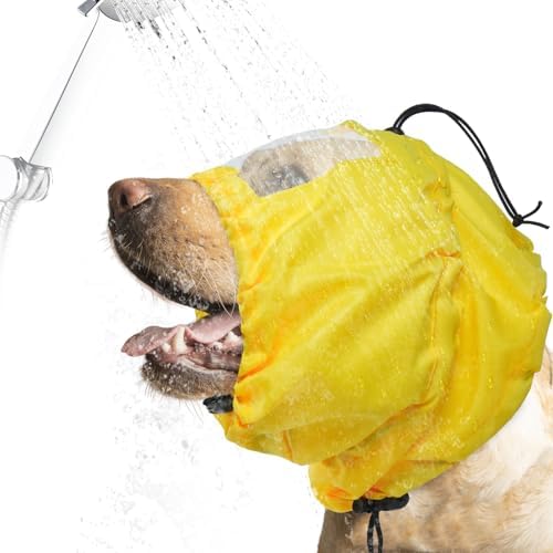 Nanaki Adjustable Shower Caps for Dogs Ears Dog Ear Covers for Bath, Shower Cap Reusable Waterproof Ear Covers for Dogs, Dog Ear Protection for Bath Dog Bath Ear Protection Bathing Grooming Swimming by Nanaki
