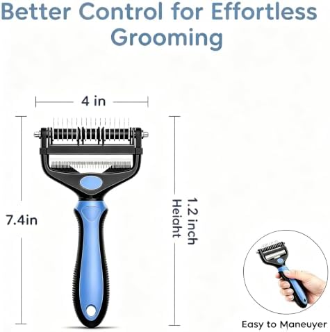 3-IN-1 Pet Grooming Tool - Undercoat Rake, Dematting Comb & Deshedding Brush for Cats & Dogs - Removes Mats - Image 4