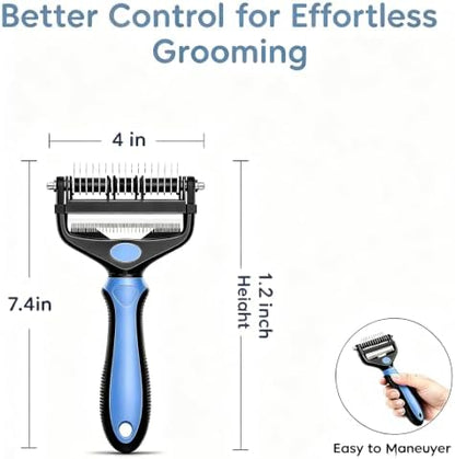 3-IN-1 Pet Grooming Tool - Undercoat Rake, Dematting Comb & Deshedding Brush for Cats & Dogs - Removes Mats - Image 4
