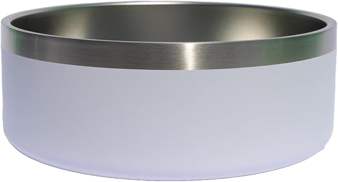 Custom Dog Bowl with Large Name - 304 Stainless Steel, Personalized Engraved, Nonslip, Custom Cat Bowl, Feeder, Pet Supplies, Food (White, Medium -32oz)