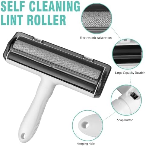 Pet Hair Remover, Roller, Remove Dog Hair and Cat Hair Easily (White) - Image 2