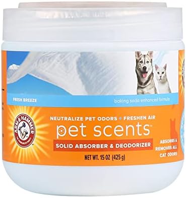 Arm & Hammer Pet Scents Gel Odor Eliminator, Baking Soda Deodorizer for Pet Rooms, Litter Box Areas, and Indoor Spaces, Long-Lasting Solid Gel Format, Fresh Breeze Scent, 15 Oz by ArmHammer