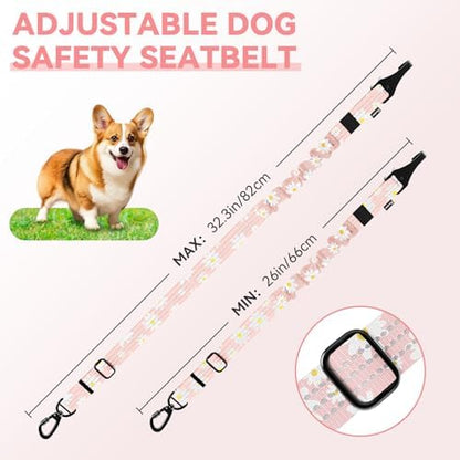 Pawaboo 2Pack Dog Car Seatbelt, 3-in-1 Dog Tether with Buckle & Hook Latch - Image 6