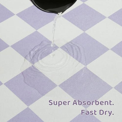 Checkered Dog Feeding Mat, Absorbent Mats for Dog Food and Water Bowl, Dispenser, Aesthetic Purple Checkerboard Pet Placemat for Dogs, Cats, Puppy Accessories (Purple, 12 x 19) - Image 4