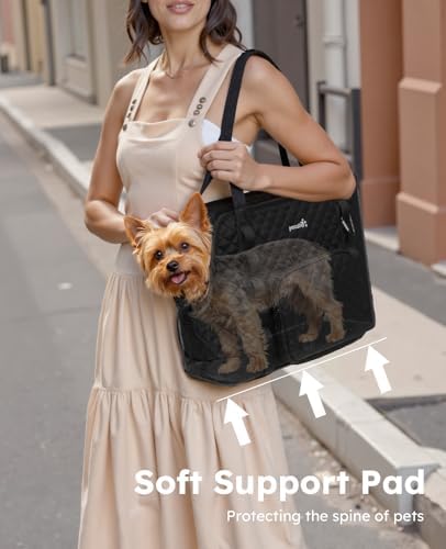 Pecute Dog Purse Carrier, Dog Carrier with Pockets for Small Dogs, Fits Dogs 5 lbs to 9 lbs, Cat and Puppies Tote Bag, Outing, Travel, Vet, Black - Image 6