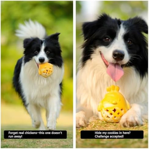 MewaJump Dog Toy Treat Food Dispenser Puzzle Rubber Chew Toys Stuffed Ball - Image 2