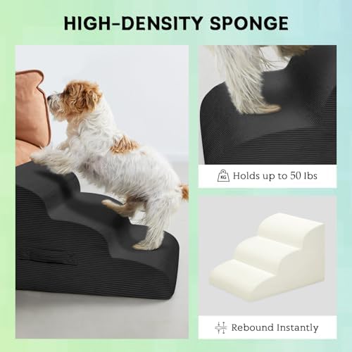 Mesa Lemon 3 Step Dog Stairs Pet Ramp for High Beds, Sofas and Cars - Image 5