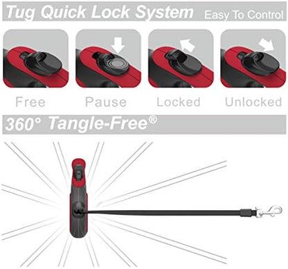 TUG Original Retractable Dog Leash, 16 ft (Large, Red) - Image 5