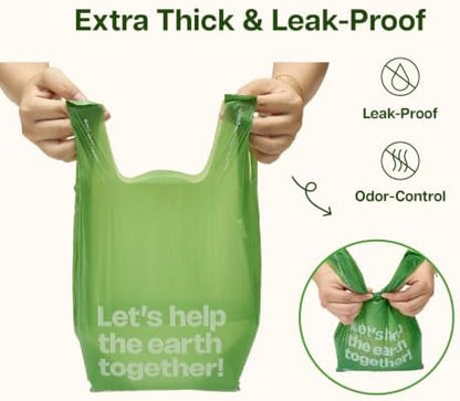 Deo Doo Dog Poop Bags with Handles, 240 Count Large Size, Extra Thick and Leak Proof Refill Rolls for Doggie Waste, Easy Tie and Cleanup, Unscented - Image 5