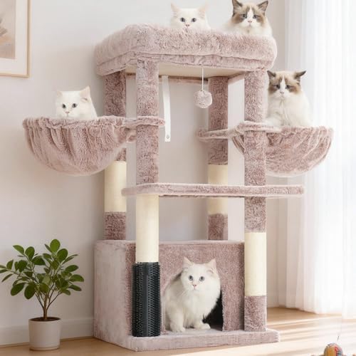 Hey-brother Cat Tree Tower with Large Platform, Spacious Condo, MPJ060MU by Hey-brother