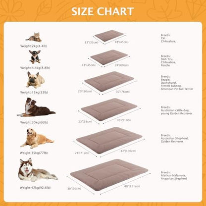 Reversible Dog Bed Mat with Plush and Corn Velvet,Soft Warm Pet Cushion, Dual Purpose Washable Sleeping Mattress Bed for Small Medium Large Dog and Cat XB004 (48"*30", Khaki) - Image 3