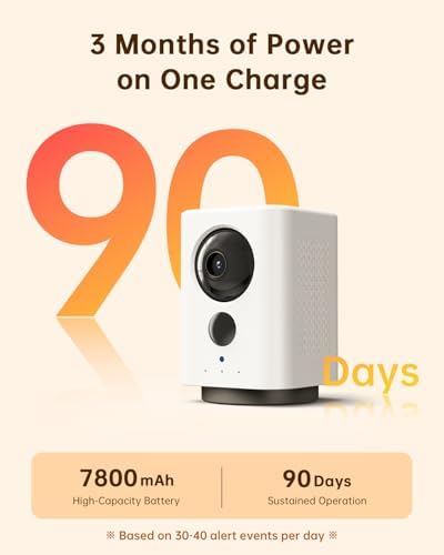 ELYSOO Wireless Indoor Camera: Battery Powered Pet/Dog Camera with Phone App, 360° Pan/Tilt, Smart Detection, No Wiring Needed, 2K Live Video, Night Vision, Portable Security Camera for Home/Pet/Baby - Image 2