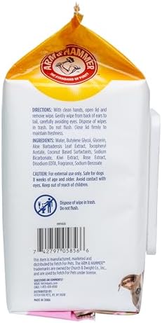 Arm & Hammer Odor Control Dog Wipes, Kiwi Blossom, 100 Count, 3-Pack - Image 5
