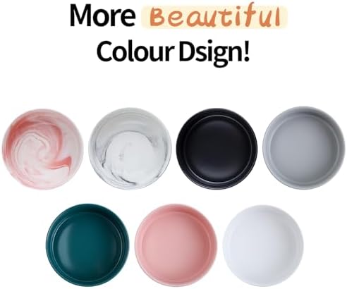Dog Bowl Ceramic for Medium Large Breed, Heavy Weighted Dog Food Water Feeder Dish,8 in Non - Slip Modern Cute Extra Big Porcelain Pet Bowl Maze Marble Pink - Image 3