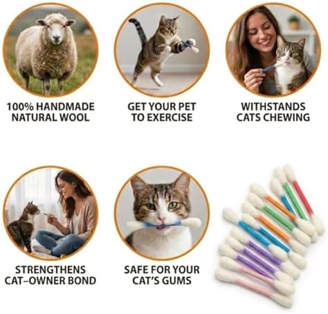 Glaciart One Swabs Cat Toys with Catnip - 6 Pk | Durable for Chew, Cute Cat Toys Interactive Kitty for Boredom, Exercise, & Play | Filled w/Organic Catnip for Anxiety & as Digestive Aid | Gift Idea - Image 5