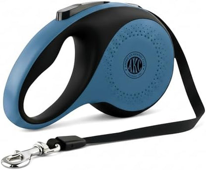 American Kennel Club Heavy Duty Retractable Dog Leash, 16.4ft, Tangle-Free, Ergonomic Grip, One-Hand Brake, for Medium & Large Dogs up to 110 lbs Gray by AmericanKennelClub