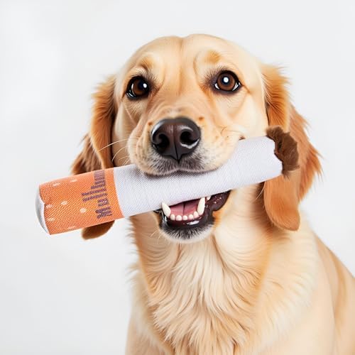 Nestpark Muttboro Doggy Cigs Funny Dog Toys - Parody Plush Squeaky Crinkle Interactive Dog Toy - Hide and Seek Treat Hiding Burrow Puzzle Toy for Stimulating Enrichment Activity - Image 6