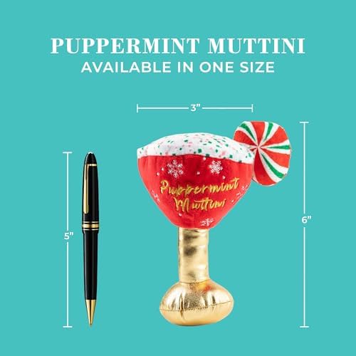 Haute Diggity Dog Puppermint Muttini Plush Dog Toy, Cocktail Parody Toy - Image 3