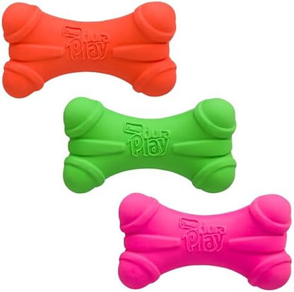 Hartz DuraPlay Bone Squeaky Latex Dog Toy for Medium Breeds, 3 Pack by Hartz