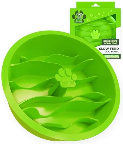 Mighty Paw Slow Feeder Dog Bowls | Interactive Dog Bow Insert - Silicone Puzzle Feeder Insert - Medium for All Sized Breeds (7" x 2") by MightyPaw