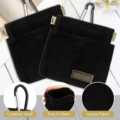 Dog Treat Pouch, Portable Auto Closing Dog Training Treat Bag with Carabiner, Hands Free Pocket Sized Snack Reward Pouch for Puppy Walking Travel Outdoor Use, Black - Image 4