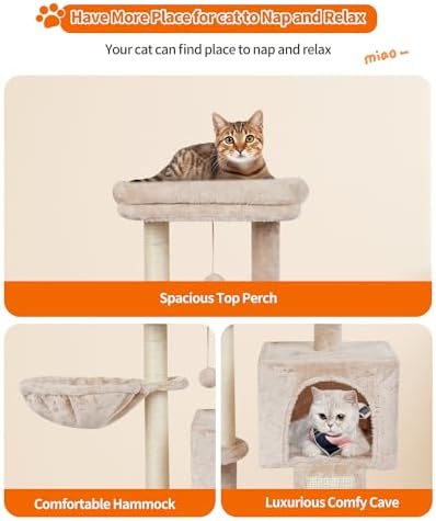 Cute Cat Tree Kitten Cat Tower Condo Furniture Scratching Posts Hammock B - Image 5