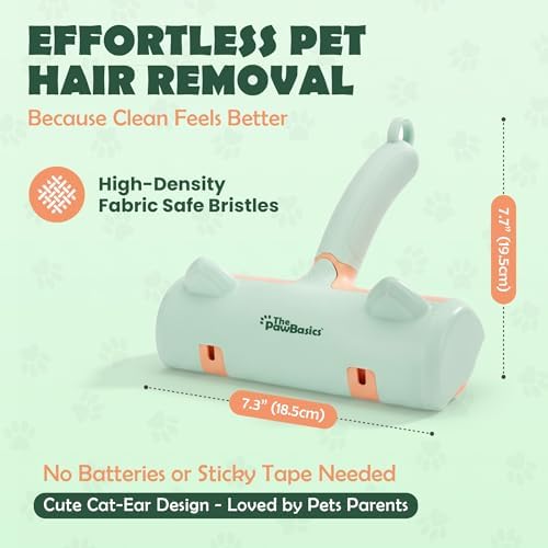 Pet Hair Remover Roller - Reusable Lint Roller for Dog and Cat Hair, Easy to Clean Electrostatic Pet Hair Removal Tool with Ergonomic Grip for Bedding, Couch, Carpet and Car Interiors - Image 5
