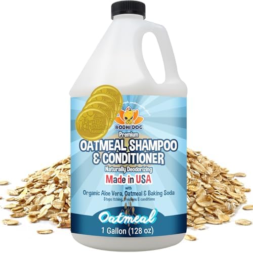 Bodhi Dog Natural Oatmeal Dog Shampoo & Conditioner - Hypoallergenic Formula - Naturally Deodorize Dogs, Cats & Pets - Moisturizes Dry, Itchy & Sensitive Skin - Made in USA (1 Gallon) by BodhiDog