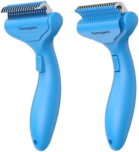 One Press Self Cleaning Dog Brush for Shedding Undercoat Deshedding Rake by Taomypets