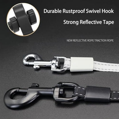 360° Tangle-Free Retractable Dog Leash, Heavy Duty Reflective Nylon Tape Lead 10 ft Long, up to 44lbs, One Touch Quick-Lock Braking System & Anti-Slip Handle (Black, Small) - Image 4