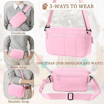 Fashion Dog Treat Pouch with Clicker Stylish Crossbody Dog Walking Bag, 3-in-1 Dog Training Treat Pouch with Removable Waterproof Liner, Treat Holder Waist Bag for Puppy Training & Daily Walks - Image 2
