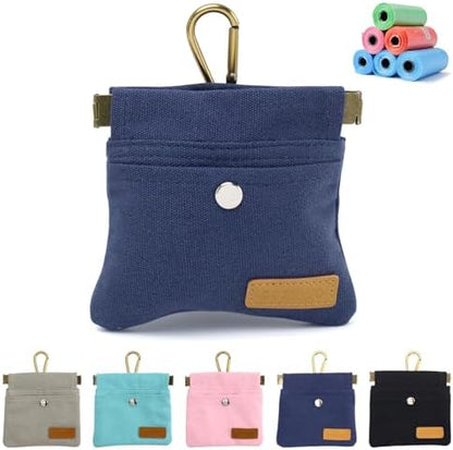 Dog Treat Pouch for Pet Training, Carabiner & Magnetic Buckle, Navy by COSOWO