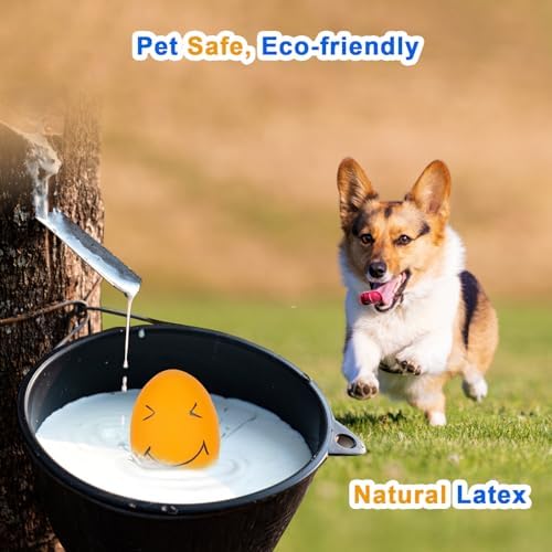 Dog Squeaky Toy, Latex Bouncy Egg Balls Squeaker for Small Dogs, Puppy Durable Rubber Squeak Balls for Teddy Interactive Fetch Play (6 PCS)… - Image 4