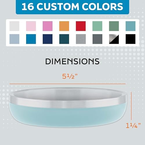 Master Pet Supply Stainless Steel Cat Bowls 9 oz Heavy Duty Aqua Sky - Image 5