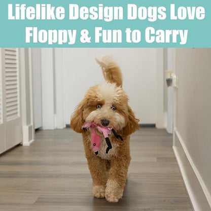 SPOT Skinneeez Flamingo 13 Inch Stuffing-Free Plush Squeaky Dog Toy – Soft Interactive Chew Toy for Small and Medium Dogs – Mess-Free Play for Light & Moderate Chewers - Image 6