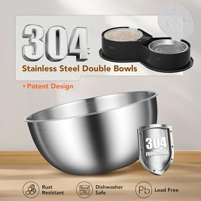 Newget 304 Stainless Steel Dog Bowl Set with Lids, 24oz Foldable Pet Dishes - Image 4