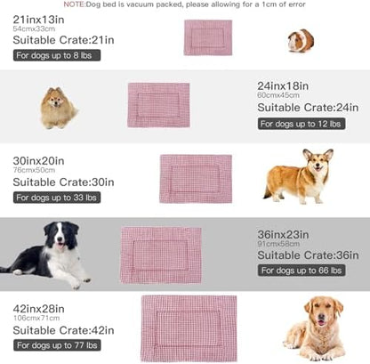 BVAGSS Reversible Dog Crate Pad, Memory Foam Pet Bed Mat, Soft Warm Machine Washable Sleeping Kennel Mattress for Small Medium Dogs XH079 (36''x23''x1.6'',Pink) - Image 5