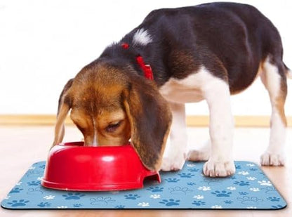 Dog Food Mat, Absorbent Water Bowl Mats Cat Pet Feeding Placemats Blue 24 * 16 inch - Image 6