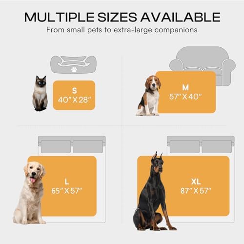 Luciphia Waterproof Bed Blanket Washable,Soft Sherpa Fleece Puppy Reversible Throw Blankets for Small Medium Dog Cat,Furniture Cover Protector Couch Bed from Liquid Pee and Pet Fur, Grey,57" x 40" - Image 6