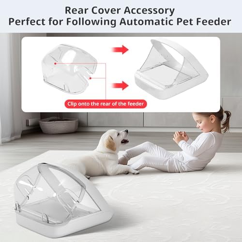 Rear Cover for Automatic Microchip Cat Pet Feeder - Prevents Persistent Pet from Getting Food from The Back of The Feeder (3 Pack) - Image 4