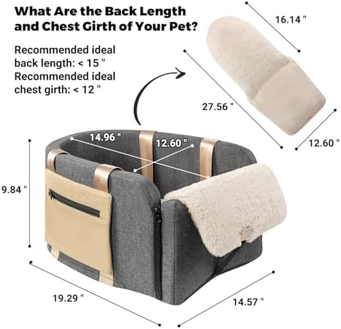 Center Console Dog Car Seat for Dogs to 18lbs,Fits Cars,Trucks - Image 7