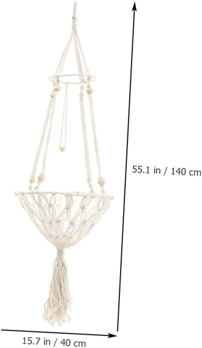 Cat Hammock Bed 40cm Bohemian Woven Hanging Nest Wear-Resistant Pet Hammock for Indoor Cats and Kittens to 30lbs