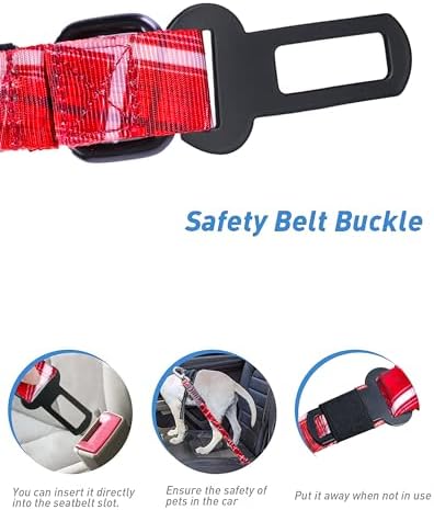 Hotsky Tactical Bungee Shock Absorbing No Pull Dog Leash,Red Plaid,4-6FT - Image 5