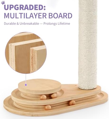Made4Pets Kitten Toy Scratching Post for Indoor Cats with Ball Track - Image 6