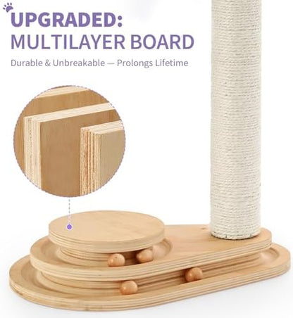 Made4Pets Kitten Toy Scratching Post for Indoor Cats with Ball Track - Image 6