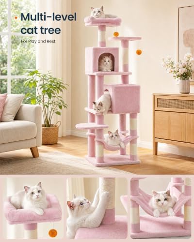 SONGMICS HOME Cat Tree for Indoor Cats, Multi-Level Tower - Image 7