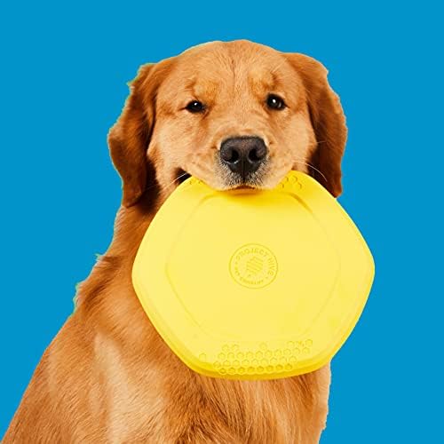 PROJECT HIVE ·PET COMPANY· Dog disc - Great for Fetch - Includes a Lick mat on Back - Floats in Water, Smooth Glide - Made in The USA (Unscented Yellow) - Image 6