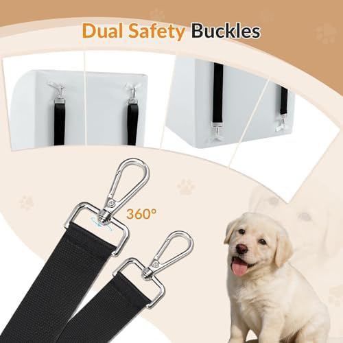 Dog Stairs for Couch and Chair,15.7" H 3-Step Pet Steps for Small Dogs and Cats, Non-Slip Sturdy Dog Ramp with Anti-Tip Safety Strap and Washable Cover,Balanced Ramp Indoor Pet Stairs - Image 3